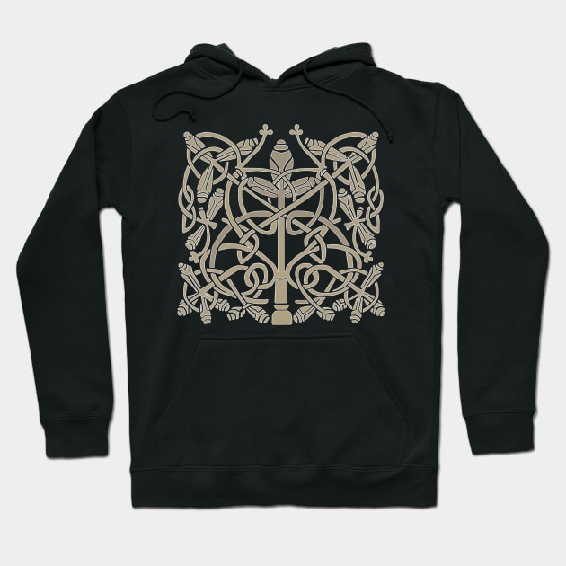 Celtic Tree Vines Leaves Hoodie by Donnahuntriss